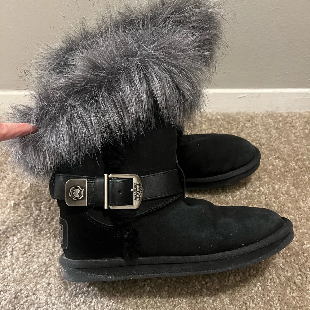 Australia Luxe Collective Tsar short black double faced sheepskin Boot 7 black